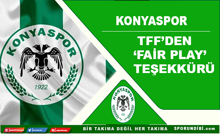 TFF'den Konyaspor'a teşekkür