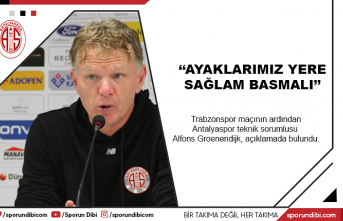 Alfons Groenendijk: ''Ayaklarımız yere sağlam basmalı''