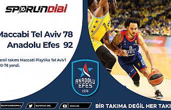 İsrail takımı Maccabi Playtika Tel Aviv'i 92-78 yendi.