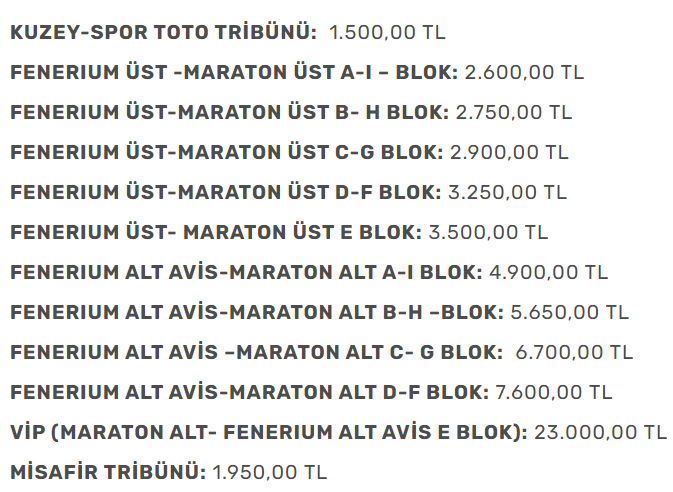 Fenerbahce Galatasaray Bilet
